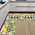 thumbnail image 3 of Summer Lemon Kitchen Mats 2 Piece, Lemon Green Leaves Flower Welcome Kitchen Rugs Set Buffalo Plaid Check Inside Floor Mat for Kitchen/Office/Entryway, 21.5" x 23.6"+21.5" x 47.2", 3 of 6