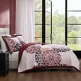 thumbnail image 5 of Bebejan Rosewood Harmony 3 Piece Quilted Coverlet Set, Queen, Red, 200 Thread Count, 100% Cotton Sateen, Reversible, 5 of 9