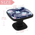 thumbnail image 4 of 4 Pcs Square Cabinet Handle Cupboard Knob Drawer Pulls Handle Bright Floral Blossom Drawer Knobs with Screws Furniture Decoration, 4 of 7
