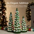 thumbnail image 6 of Best Choice Products Set of 3 Pre-Lit Hand-Painted Ceramic Tabletop Christmas Trees w/ Multicolor Lights - Flocked Green, 6 of 8