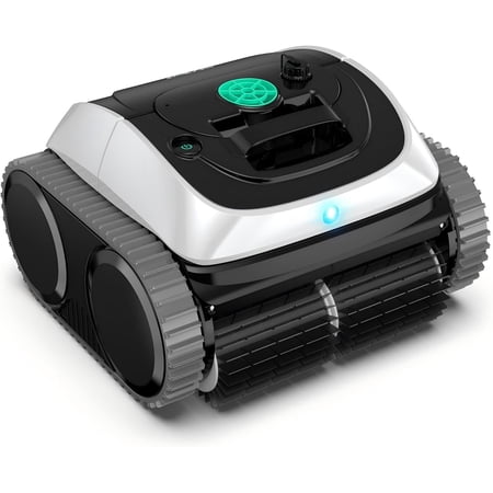 WYBOT C1 Cordless Robotic Pool Cleaner, 1614 Sq.ft, Wall & Waterline Cleaning, 150 Mins(White Green)