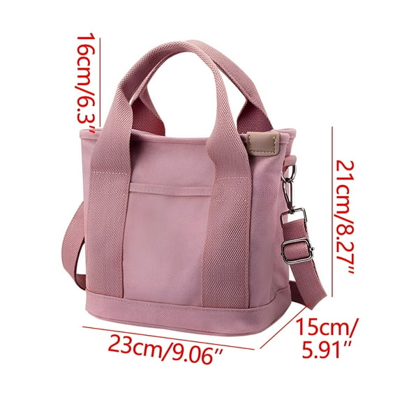 DESIGNICE Small Canvas Tote Bag, Multi Pocket Canvas Tote Bag with Zipper Handle Daily Handbag Work Bags Large Capacity Tote Bag for Shopping School