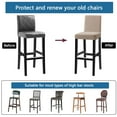 thumbnail image 5 of Stretch Pub Chair Slipcover,Set of 2/4/6 Height Bar Stool Cover Counter Stool Slipcover Universal Removable Washable Non-slip Jacquard Chair Protector for Cafe Kitchen Restaurant-1 Pcs-Khaki, 5 of 6