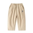 thumbnail image 3 of Pants for Boys Children Solid Color Casual Pants Fashion Straight Long Khaki 5-6 Years, 3 of 7
