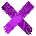 thumbnail image 4 of MIASHUI Women's Satin Ruffle Gloves, Vintage Style Wedding Gloves, Elegant Party Gloves for Special Occasions, Soft Stretchable Satin Gloves Purple, 4 of 4