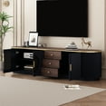 thumbnail image 3 of Harper & Bright Designs Modern Black TV Stand with Drawers for 80" TV, TV Storage Cabinet with Shelf, Media Console Table with Cabinets and Metal Handles, 3 of 15