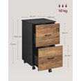thumbnail image 4 of 2-Drawer File Cabinet, Locking Filing Cabinet for Home Office, Small Rolling File Cabinet, Printer Stand, A4, Letter-Size Hanging Files, Assembly Required, Honey Brown and Ink Black, 4 of 7