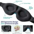 thumbnail image 2 of 3D Sleep Mask, New Arrival Sleeping Eye Mask for Women Men, Contoured Cup Night Blindfold, Luxury Light Blocking Eye Cover, Molded Eye Shade with Adjustable Strap for Travel, Nap, Yoga, Black, 2 of 3