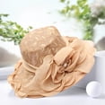 thumbnail image 3 of Eoperou Women Church Cap Lace Flower Temperament Foldable Translucent Hat for Wedding, 3 of 8