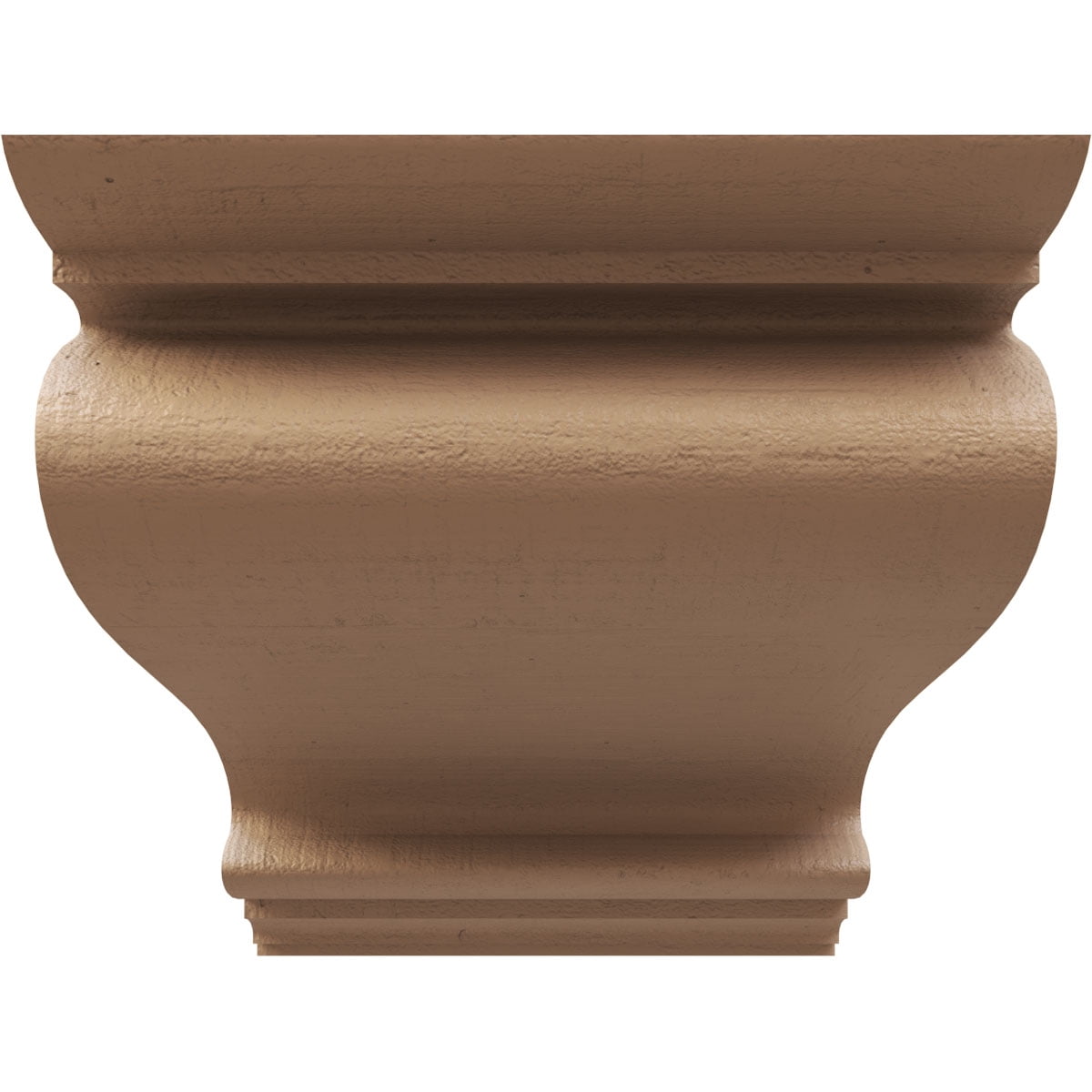 9"W x 18"D x 9"H Wide Scroll Rough Cedar Woodgrain TimberThane Corbel, Primed Tan