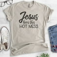thumbnail image 2 of Jesus Loves This Hot Mess Shirt, Unisex Women's Shirt, Religious Shirt, Christian Shirt, Christian Mom Tee, Light Silk Gray, XX-Large, 2 of 6