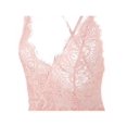 thumbnail image 4 of Women Sexy Deep V Neck Eyelash Lace Bodysuit Lingerie, 4 of 7
