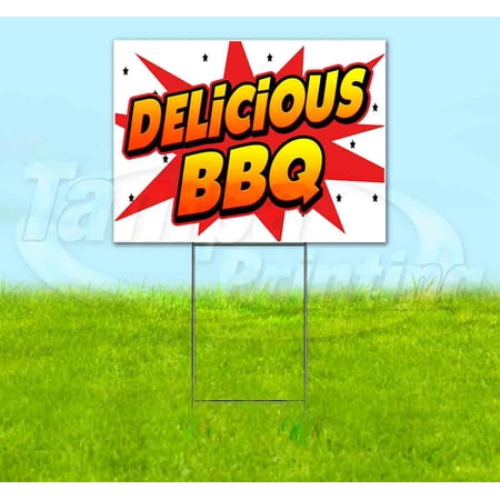 Wbg Delicious Bbq (18 x 24 ) Yard Sign Includes Metal Step Stake
