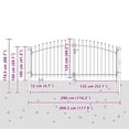 thumbnail image 2 of vidaXL Garden Gate with Lock Grey 125 x 300 cm Steel, 2 of 4