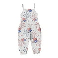 thumbnail image 3 of KAUOD Backless Strap Fourth of July Slouch Jumpsuit for Toddler Girls Kids Cute Stylish Independence Day Themed Outfits, 3 of 7