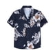 thumbnail image 3 of Camisas de verano para hombre con estampado 3D de flores trituradas, ropa de calle hawaiana de gran tamaño para playa, camisetas con solapa y botón, 3 of 5