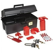 North Lockout/Tagout Toolbox Kit Includes: (1) 16" Tool Box With Tray, (1) VS02, (1) BS01, (1) 3D, (1) 1DLJ, (1) MS01, (5) ELA290, (1) CB03, (1) CB04, (1) ES01, (1) LP110