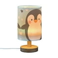 thumbnail image 2 of Bedside Desk Lamp LED Cartoon Penguin with Hearts Table Nightstand Lamps Warm Light Fabric Lampshade for Home Bedroom Office Living Room Decor, 2 of 7