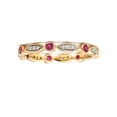 thumbnail image 2 of 925 Silver Lab Ruby And White Topaz Band Ring Yellow Gold Plated For Her,Birthstone Jewelry,Engagement ring,Diamond ring,Gift For Ring Her, 2 of 3