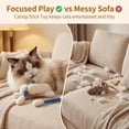 thumbnail image 6 of Giant Cat Qtip Toy Chew Sticks, 2026 New Cotton Swabs Cat Toys with Catnip, Durable Q Tip Cat Toy Teething Ropes for Boredom, Exercise, Big Interactive Felt Kitty Kicker Toy, 6 of 7