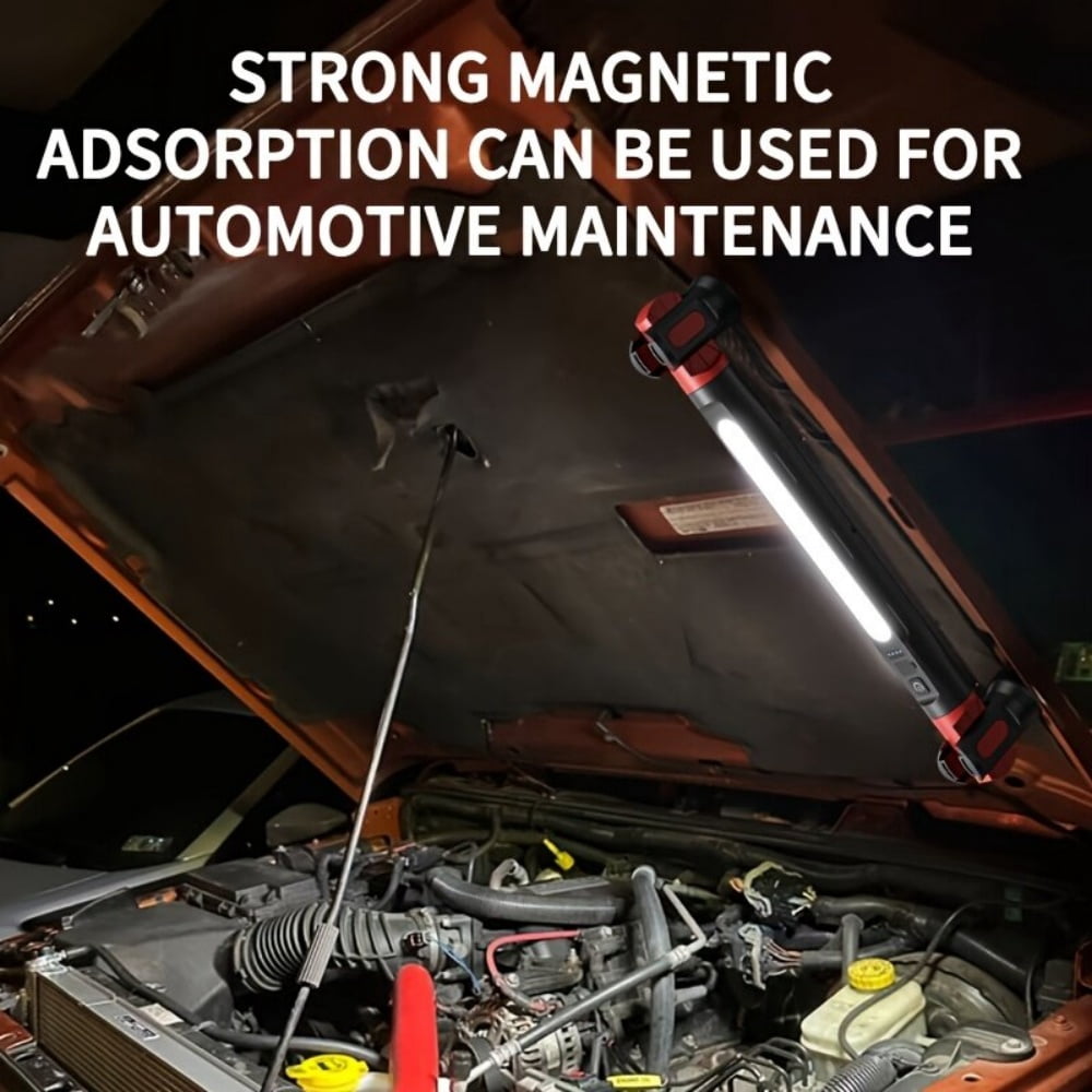 Magnetic Under Hood Light - 3000LM Rechargeable LED Work Light Bar, 5200mAh Cordless with Hooks, Heavy Duty Hood Light for Automotive Repair, Mechanics and Garage Use