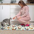 thumbnail image 3 of Rooster and Foliage White Pattern Anti Fatigue Kitchen Rugs Set Of 2, Non Slip Washable Decorative Floor Mats for Kitchen Sink Laundry, 17"x30" and 17"x47", 3 of 6