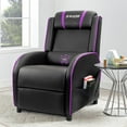 thumbnail image 2 of Lacoo Gaming Recliner Chair PU Leather Massage Home Theater Seating Single Modern Living Room Sofa Recliner, Purple Accent, 2 of 7