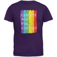 thumbnail image 1 of Gay Pride LGBT Closets Are For Clothes Purple Adult T-Shirt, 1 of 1