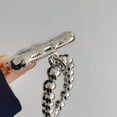 thumbnail image 6 of for iPhone 15 Pro Max Case,Cute 3D Wave Bubble Shape Ripple Chrome Pattern Soft Bumper Case Glitter Shiny Shockproof Women Girls Cover Case+Silver Pearl Bracelet Chain, 6 of 10