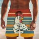 thumbnail image 2 of Pantalones de Cintura Elásticos para Hombres Pantalones de Baño de Playa de Verano con Bolsillos Pantalones Cortos Casuales de Impresión Colorida Seco Rápido para Piscina, 2 of 8