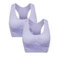 thumbnail image 2 of 2 pcs Women Sexy Bra Lace Seamless Bra Sports Bras Adjustable Wireless Padded Sport Bra Adjustable Front Cross Side Buckle Lace Sports Bras with Removable Pads, 2 of 8