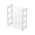 thumbnail image 2 of Iumwxz White Plastic Shoe Rack with Handrail for Entryway 4 Tier Small Shoe Cabinet for Shoes Storage 57.7x20x45.5cm Multi Layer Organizer for Bedroom or Balcony, 2 of 6