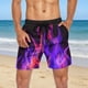 thumbnail image 4 of Ceisia Men's Vibrant Flame Print Beach Shorts | 4-Way Stretch Drawstring Swim Trunks (Black) Gifts, 4 of 6