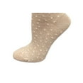 thumbnail image 4 of Sierra Socks Women's Cotton Crew Pin Dot and Striped Casual Dress 1 Pair Socks ( Shoe Size: 4-10, Beige (Pin Dot)), 4 of 5