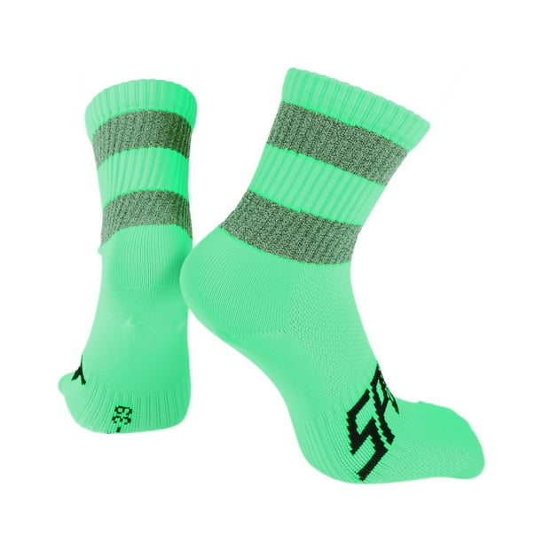 Calcetines de ciclismo anti-fricción m calcetines de bicicleta al aire libre verde oscuro, gris unisex 1 par a juego reflectante