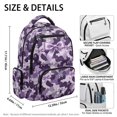 thumbnail image 5 of FUIALDOLG Purple Camo Bow Print Kids 17 Inch Backpack with Multiple Compartments, Durable 600D Polyester Bookbag for Preschool and Elementary Daily Use, 5 of 11