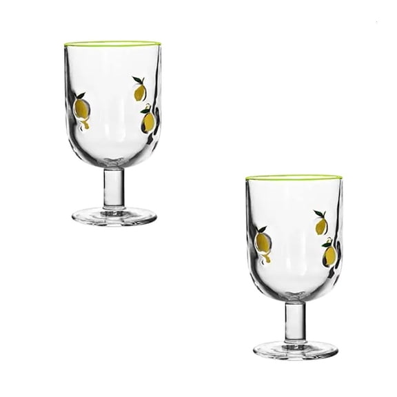 Ywmsfl 360ml Lemon Design Glass Tumblers For Beverages Home Decor Sturdy Clear Barwares Kitchen Dining Accessories
