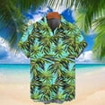 thumbnail image 2 of hopeusnice Men's Summer Short Sleeve Button Down Tropical Hawaiian Shirt Beach Top Green L, 2 of 5