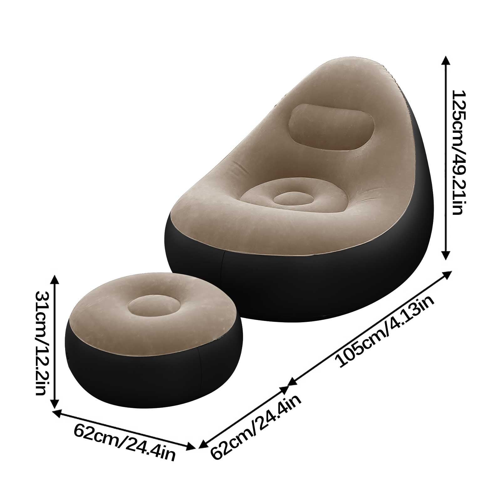 hengsof Inflatable Couch, Blow Up Lounger Chair, Folding Lazy Sofa, Inflatable Furniture for Camping, Fishing, Party, Beach, Sunbathing, Hiking