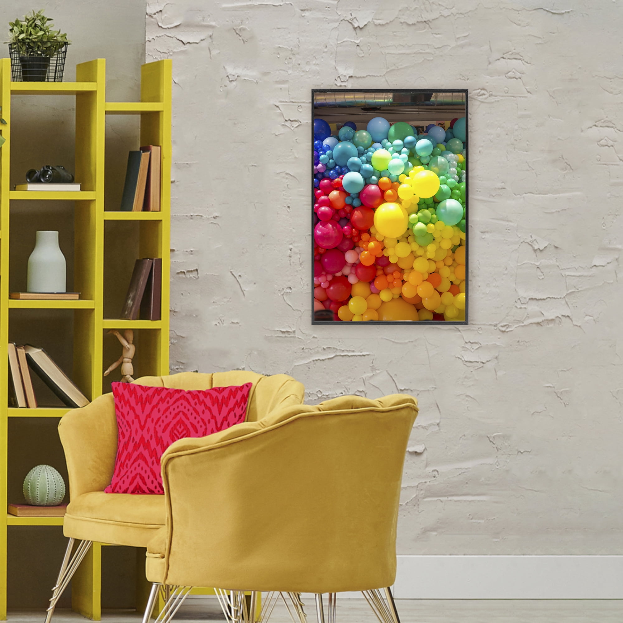 Stupell Industries Lively Colorful Balloons Black Framed Giclee Art, design by LISH Creative