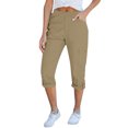 thumbnail image 1 of Cinvoph Womens Cargo Pants Summer Casual Outdoor Work Capris Pants Relaxed Fit Elastic High Waist Pants with Pockets, 1 of 5