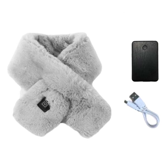 Heated Scarf with 7000mAh Rechargeable Battery Heated Scarves Women Men Plush Neck Heating Pad Warmer Shawl Heating Scarf