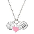 thumbnail image 1 of Delight Jewelry Silvertone Domed Matthew 6:9 - Light Pink Heart Nurse Strong Zoe Necklace, 1 of 4