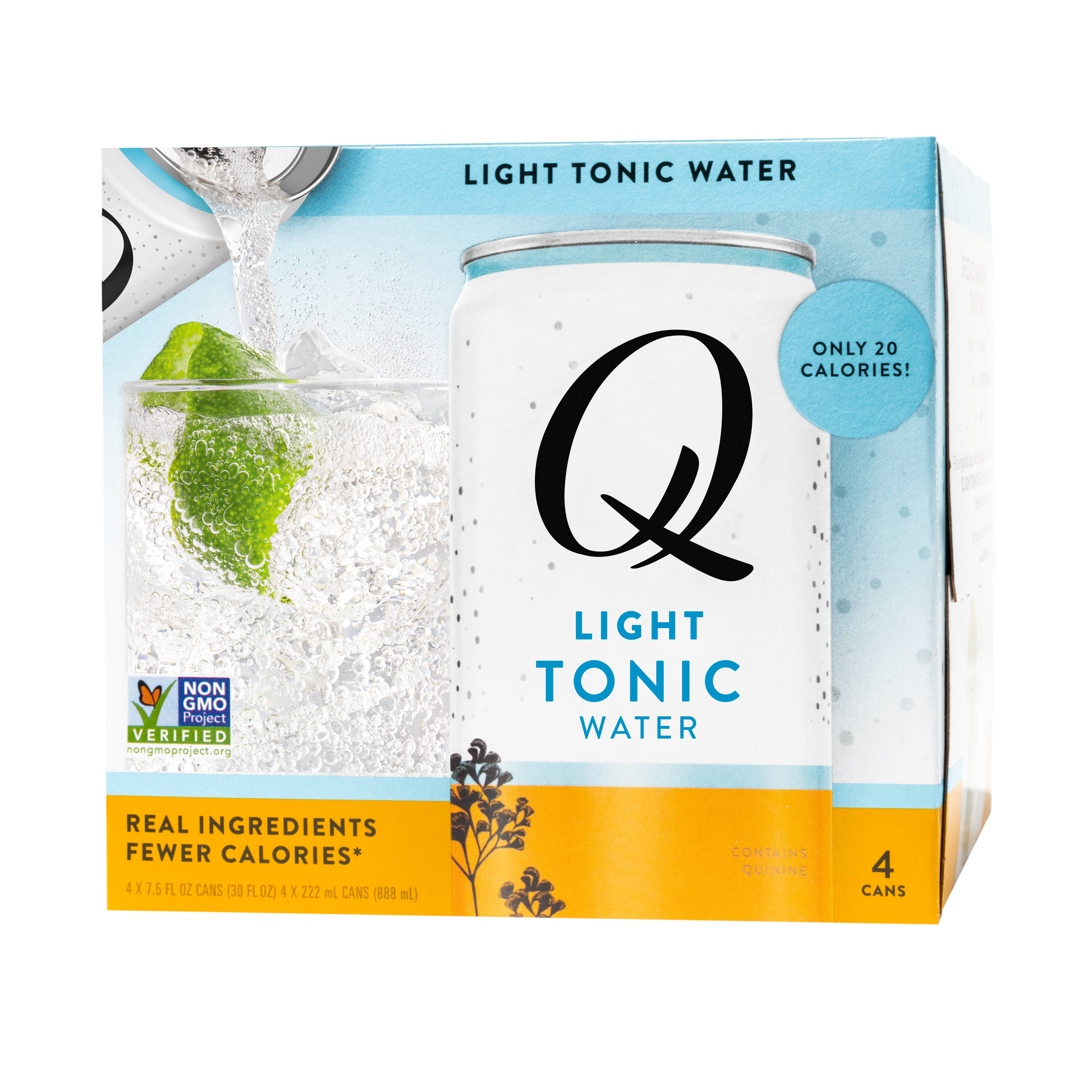 Q Light Tonic Water, 7.5 oz, 4 cans