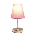 thumbnail image 2 of Creekwood Home Nauru 10.5" Traditional Petite Metal Stick Bedside Table Desk Lamp in Sand Nickel with Fabric Empire Shade for Nightstand, End Table, Dorm, Home Décor, Bedroom, Living Room, Pink, 2 of 6