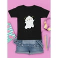 thumbnail image 3 of Funny Cartoon Ghost T-Shirt Juniors -Image by Shutterstock,  Small, 3 of 4