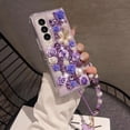 thumbnail image 3 of for Samsung Galaxy A16 5G Case,Cute Bling Glitter Sparkle Stunning Stones Diamond Rhinestone 3D Handmade Pearl Rose Flower with Wrist Lanyard for Women Girly for Galaxy A16 (Purple), 3 of 12