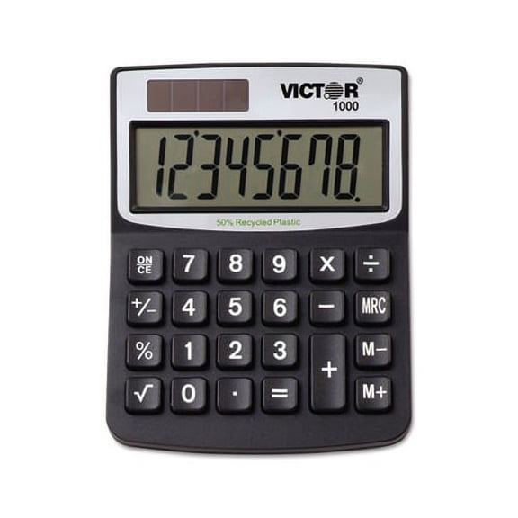 1000 Minidesk Calculator Solar/Battery, 8-Digit LCD