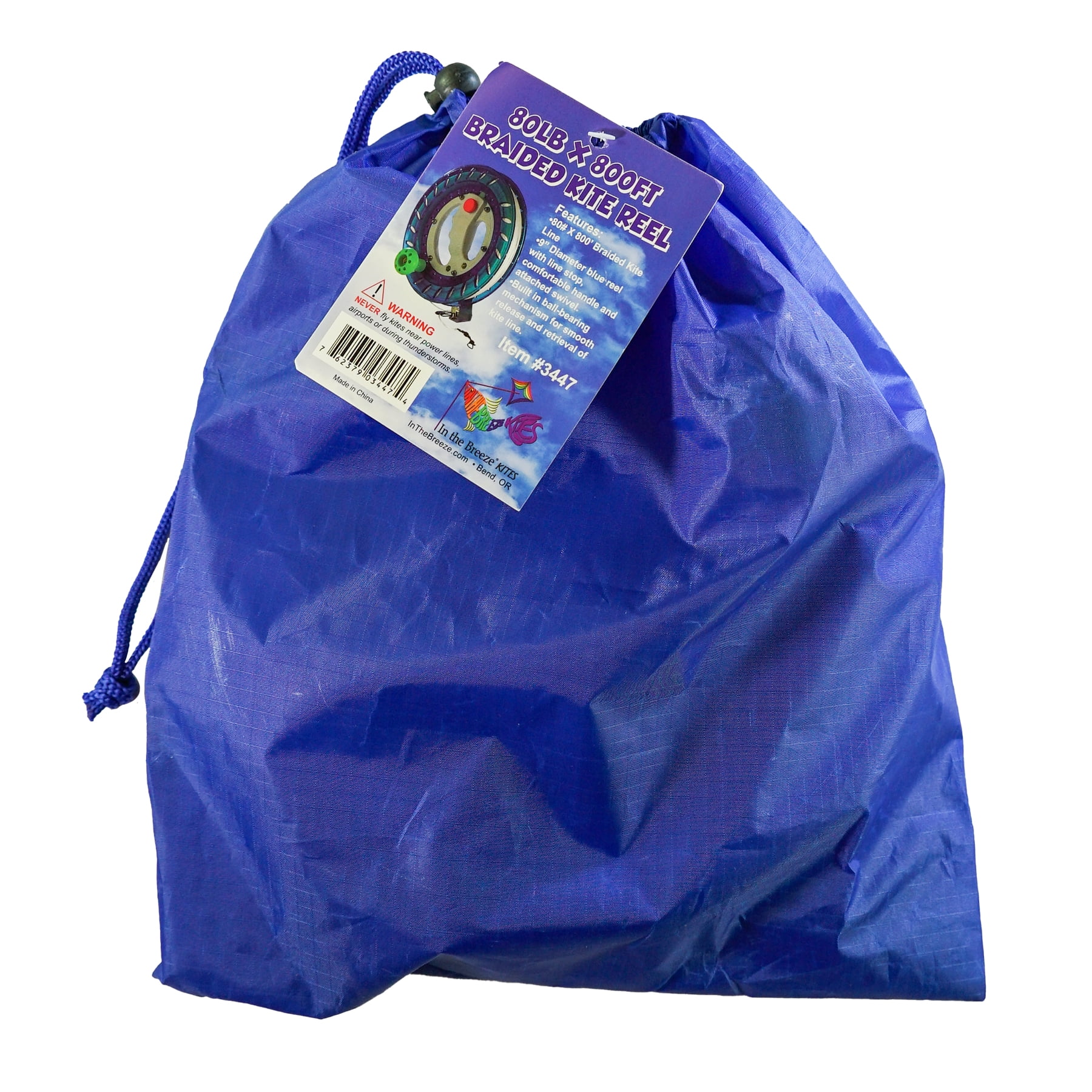 In the Breeze 3447 — 80 LB x 800' 9-inch Braided LineKite Reel, Blue — Kite Flying Accessory — Kite Reel with Line