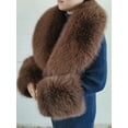 thumbnail image 5 of Faux Fur Collar Cuffs Set Warm Fake Fur Scarf Winter Women Fluffy Large Shawl Furry Scarves, 5 of 6
